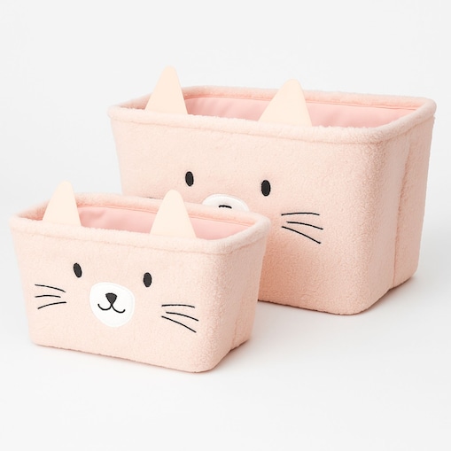 Pluszowe koszyki na zabawki NIMI, 2 pojemniczki