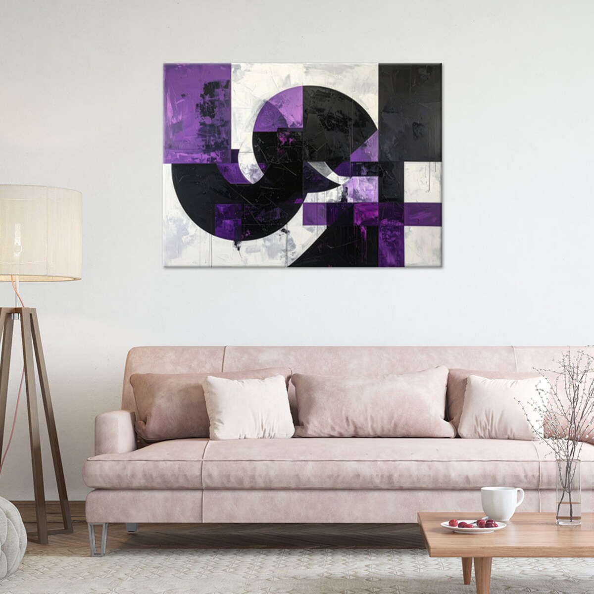 Obraz do salonu sypialni biura, Nowoczesna abstrakcja tekstura fioletowy