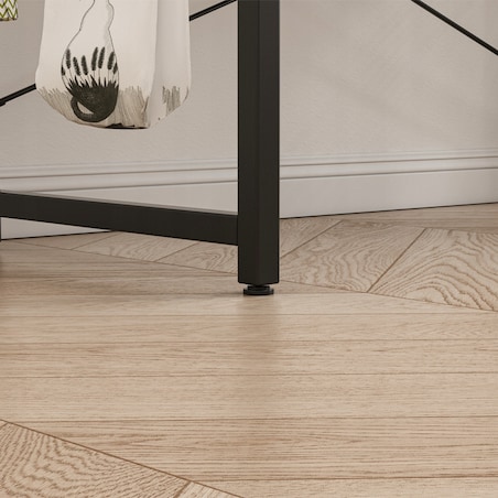 Biurko komputerowe loft industrialne szkolne rustykalny brąz z haczykami