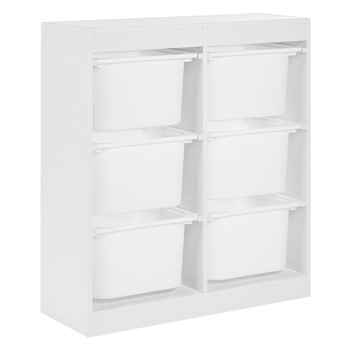Regał z 6 pojemnikami biały TOBIN