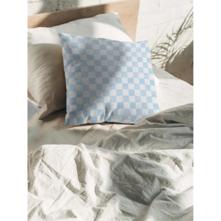 Poduszka świąteczna - błękitna krata