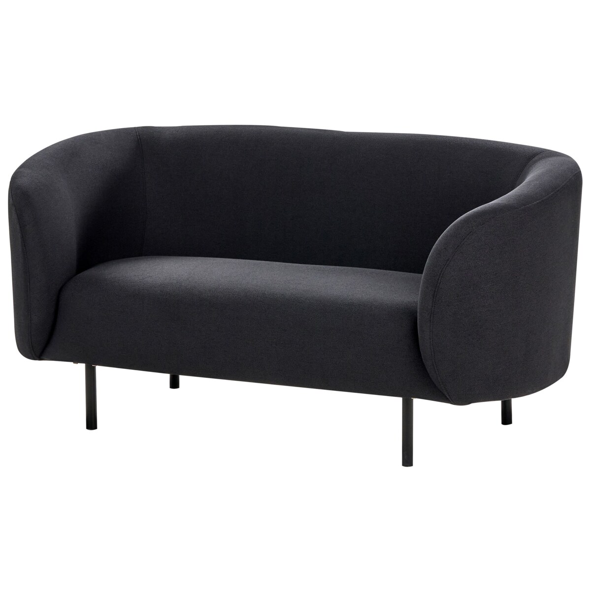 Sofa dwuosobowa tapicerowana czarna LOEN