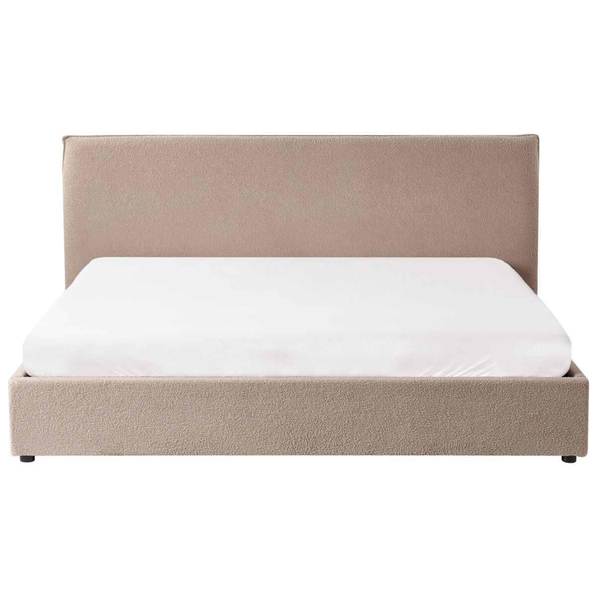 Łóżko z pojemnikiem Boucle LAVAUR 180 x 200 cm Beżowoszary