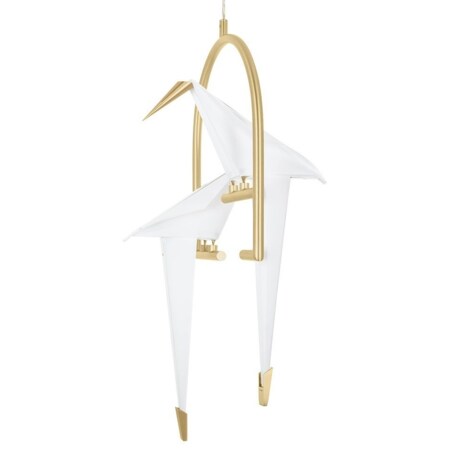 Wisząca lampa Loro MD8113-2 LED 19W ptaki białe złote