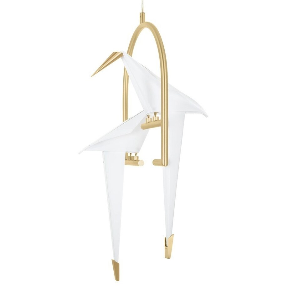 Wisząca lampa Loro MD8113-2 LED 19W ptaki białe złote