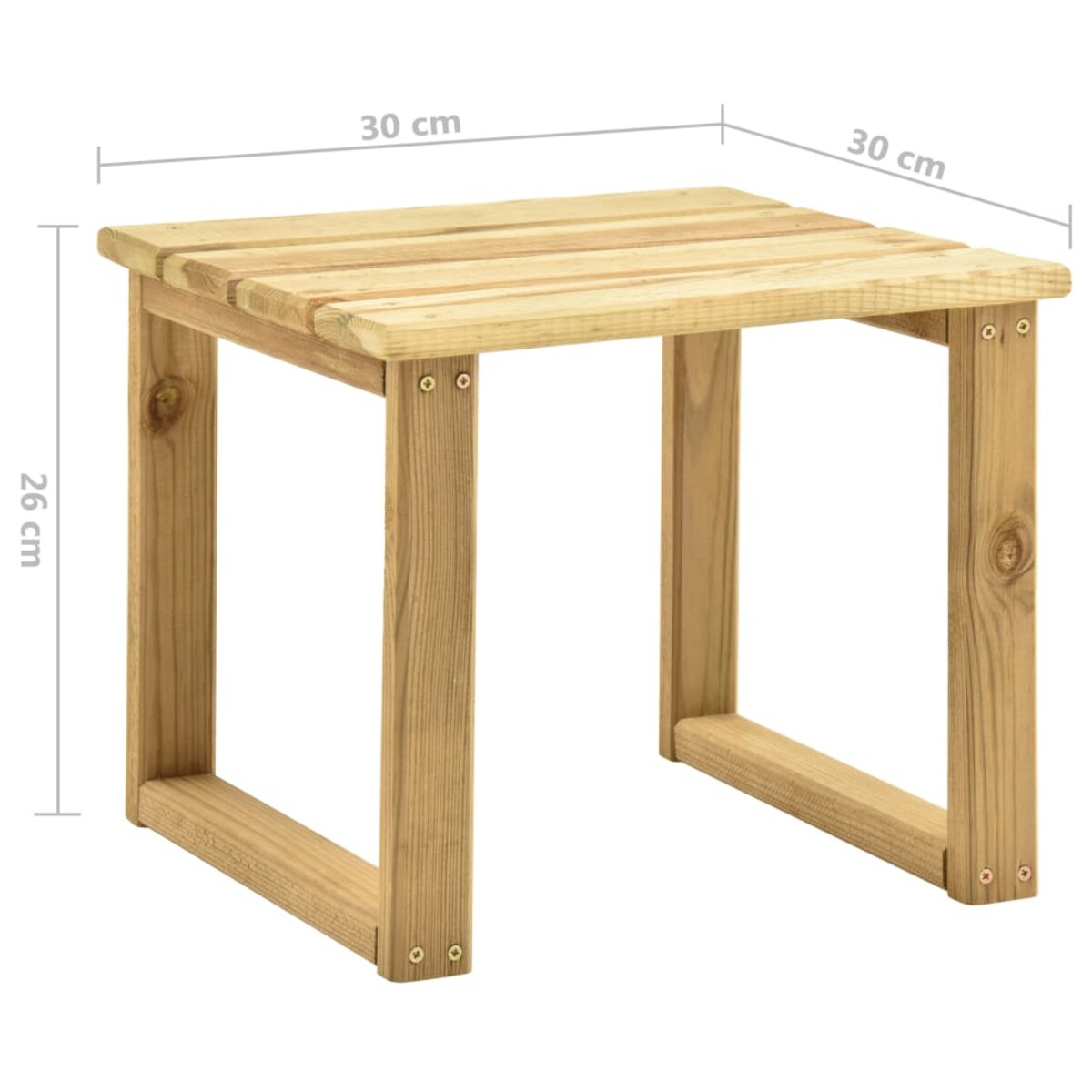 vidaXL Stolik do leżaka, 30x30x26 cm, impregnowane drewno sosnowe