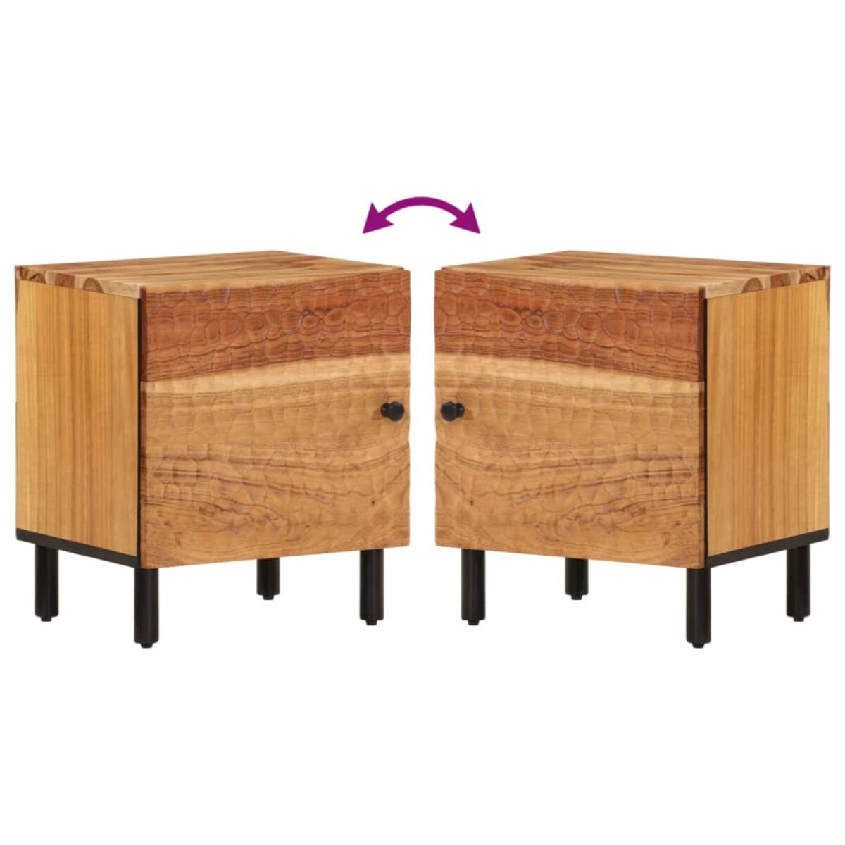 vidaXL Szafki nocne, 2 szt., 40x33x46 cm, lite drewno akacjowe