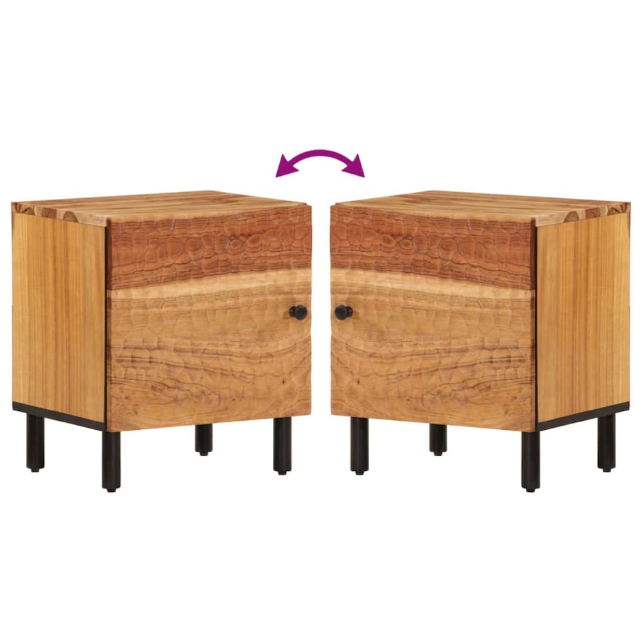 vidaXL Szafki nocne, 2 szt., 40x33x46 cm, lite drewno akacjowe
