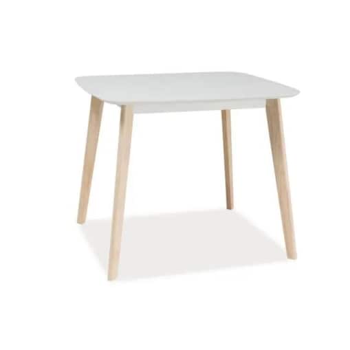 Stół TIBI 90x80 biały/dąb bielony