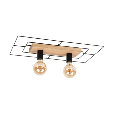 Drewniana Lampa Sufitowa BRITOP Lighting 2xE27 Max.60W Dąb Olejowany FSC z Dodatkiem Czerni, Polski Producent, 1szt.