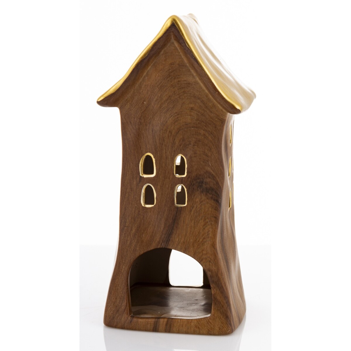 Dolomitowy domek na tea-lighty 20,5x9,5x9 cm brązowy big