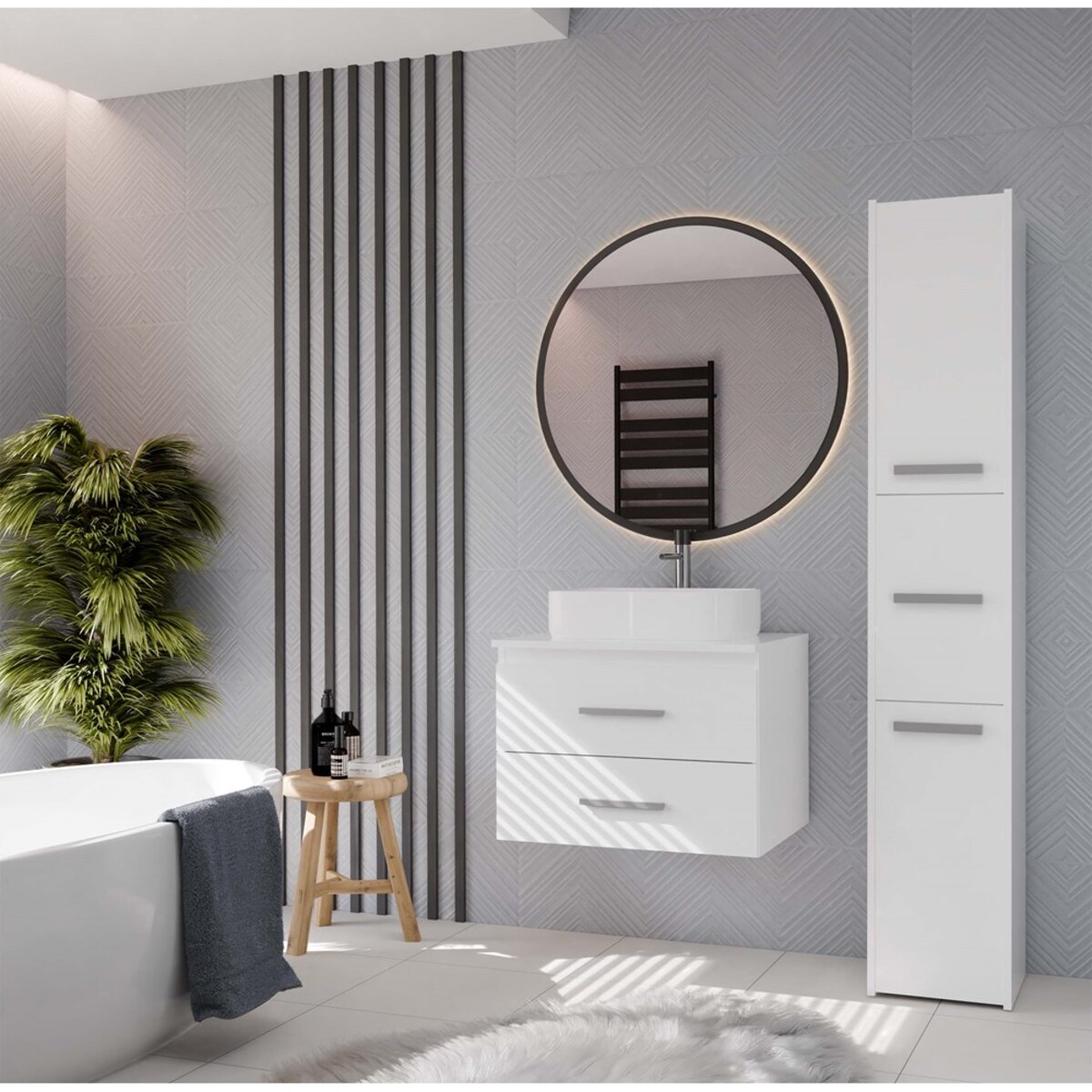 Słupek łazienkowy Nel 60 BIAŁY