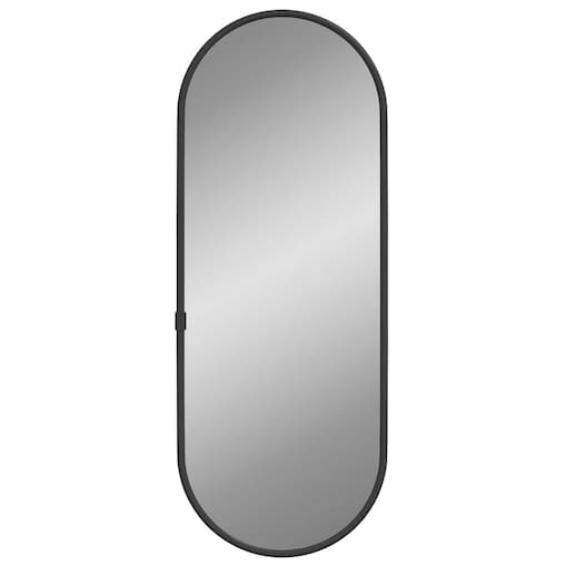 vidaXL Lustro ścienne, czarne, 40x15 cm, owalne