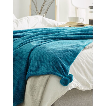 Koc 200 x 220 cm turkusowy SAITLER