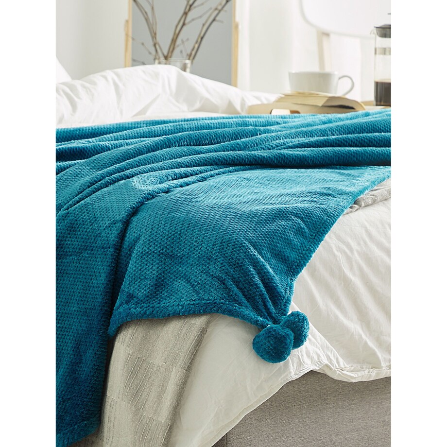 Koc 200 x 220 cm turkusowy SAITLER