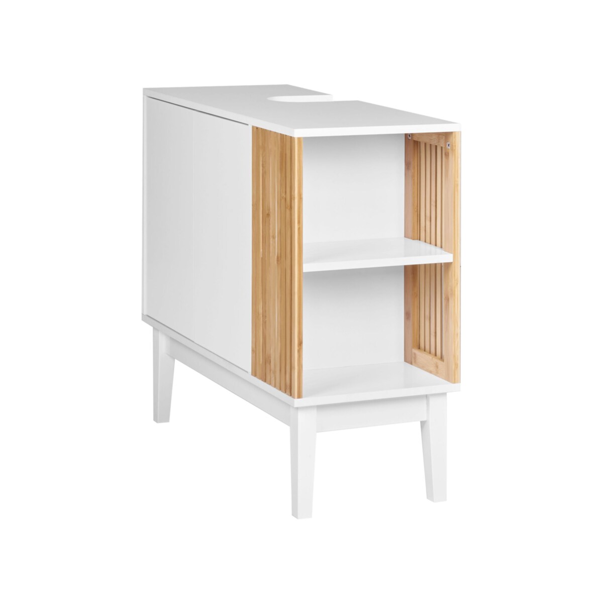 Szafka pod umywalkę jasne drewno z białym NUBES