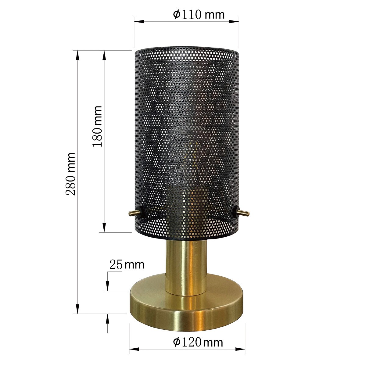 Lampka nocna tuba Tirana LP-945/1T BK Light Prestige glamour czarna