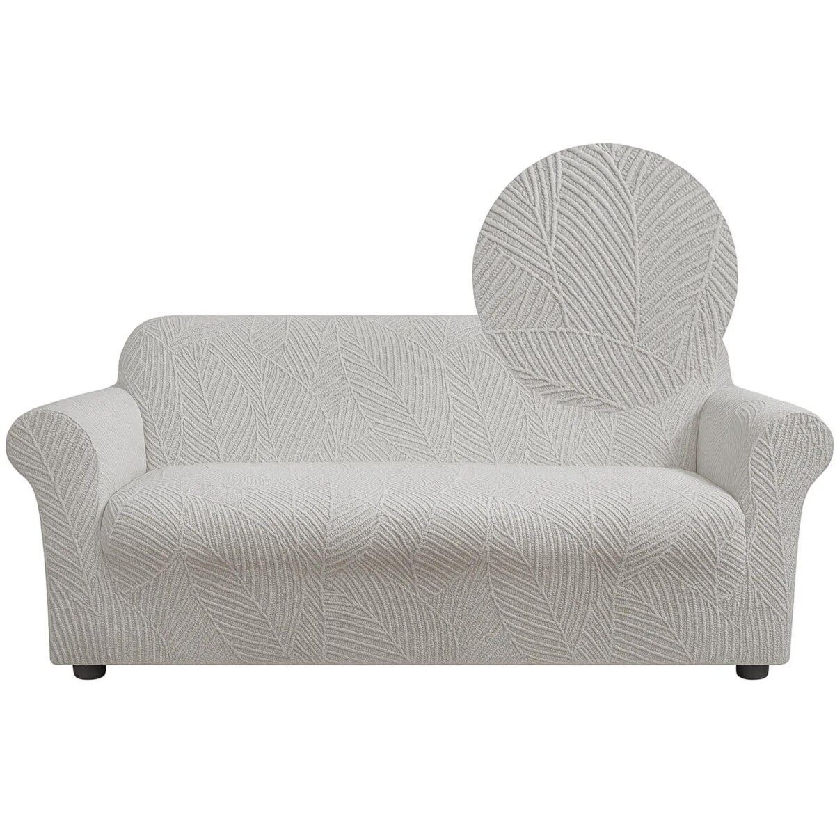 POKROWIEC NA KANAPĘ JASNY SZARY ŻAKARD BANANOWIEC 2 OSOBOWY [42-Z4-JSZ]