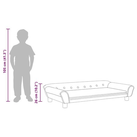 vidaXL Sofa dla dzieci, niebieska, 100x50x26 cm, aksamit