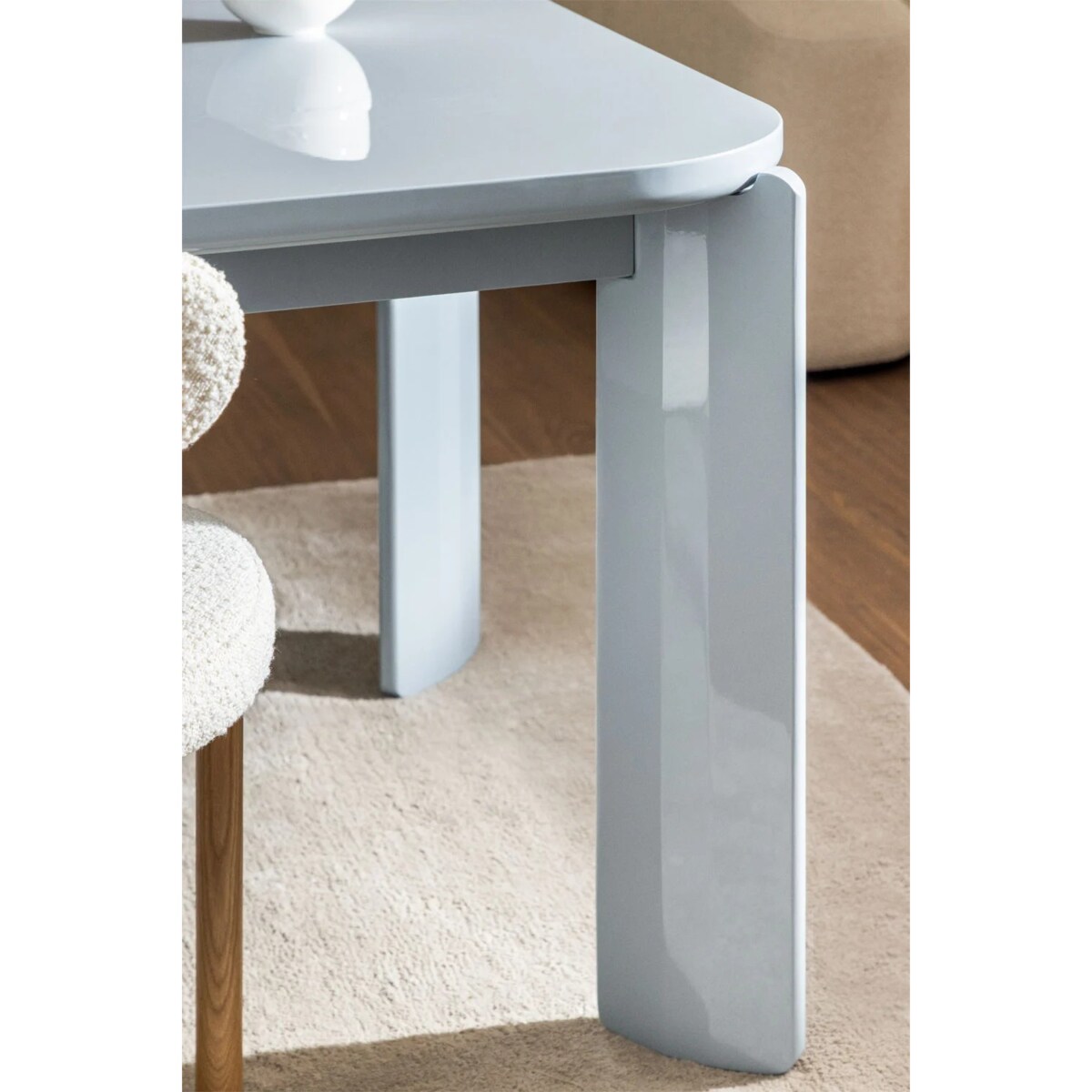 Stół jadalniany 200x100 cm z MDF Genewa glossy błękitny