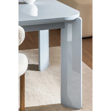 Stół jadalniany 200x100 cm z MDF Genewa glossy błękitny