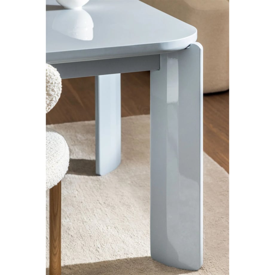 Stół jadalniany 200x100 cm z MDF Genewa glossy błękitny