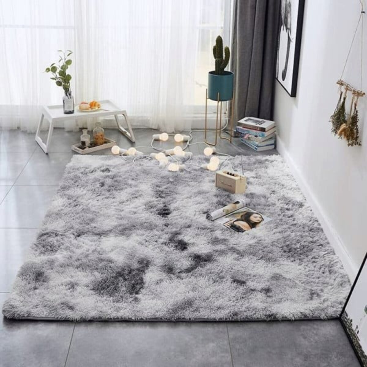 Dywan pluszowy 160x220 cm miękki shaggy włos 30 mm klasyczny