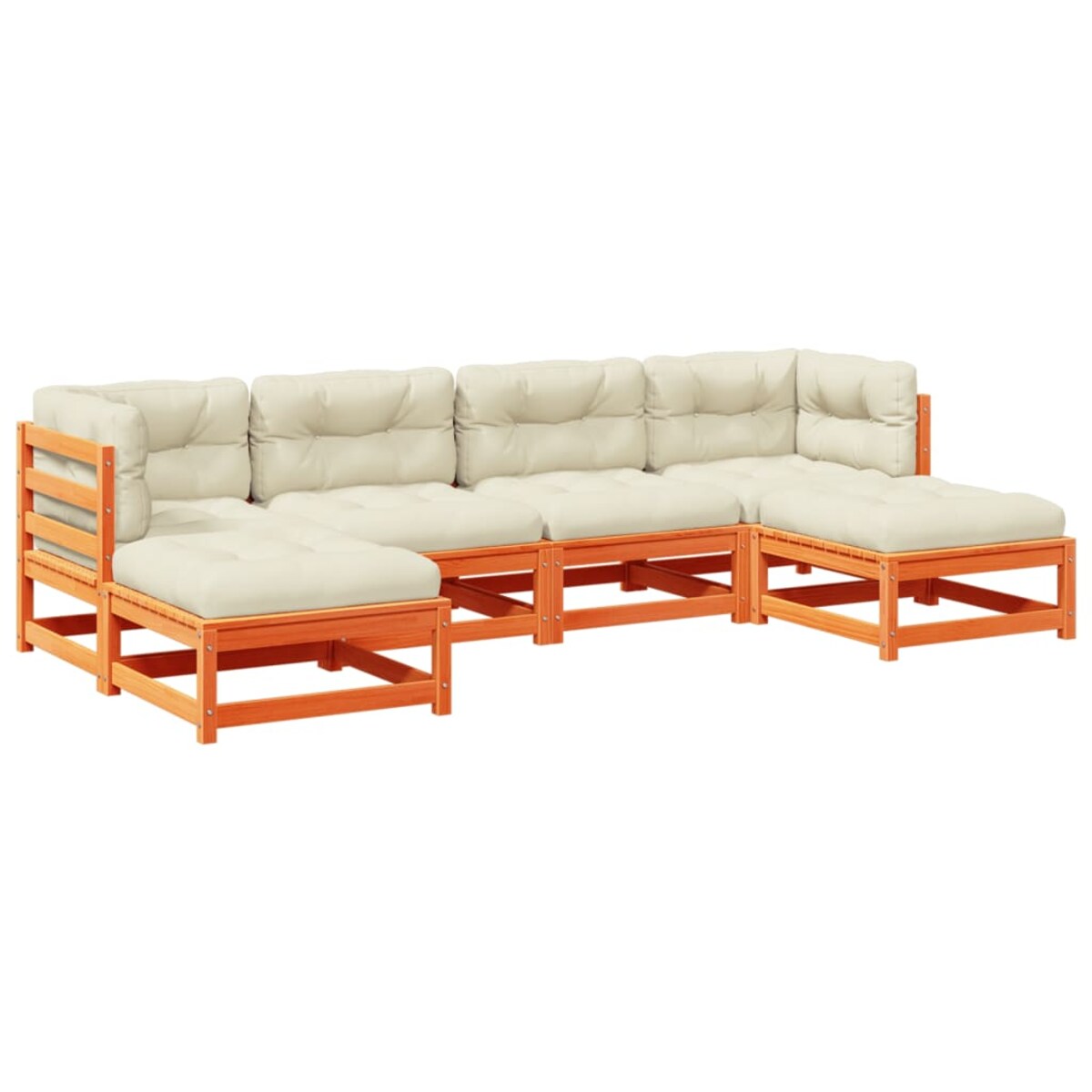 vidaXL 6-cz., ogrodowy zestaw wypoczynkowy z poduszkami, woskowy brąz