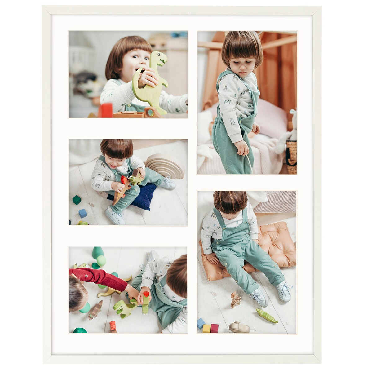 Ramka na zdjęcia 2x 15x21 3x 13x18 biała galeria na 5 zdjęć multirama 40x50 cm FRAMAI