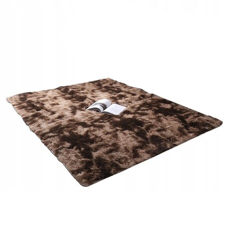 Dywan brązowy pluszowy mięciutki rabbit shaggy włochacz 150x100 cm xl gruby