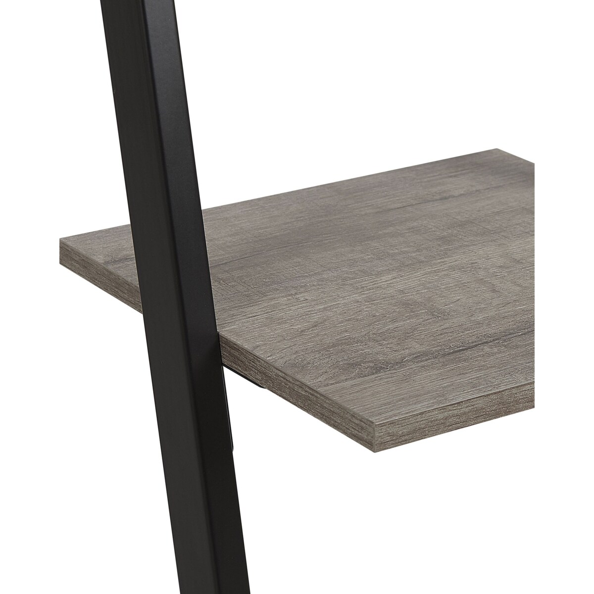 Regał 4 półki czarny z ciemnym drewnem JOPLIN