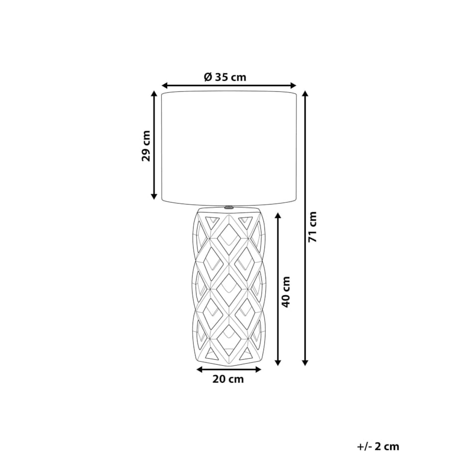 Lampa stołowa ceramiczna srebrna SELJA