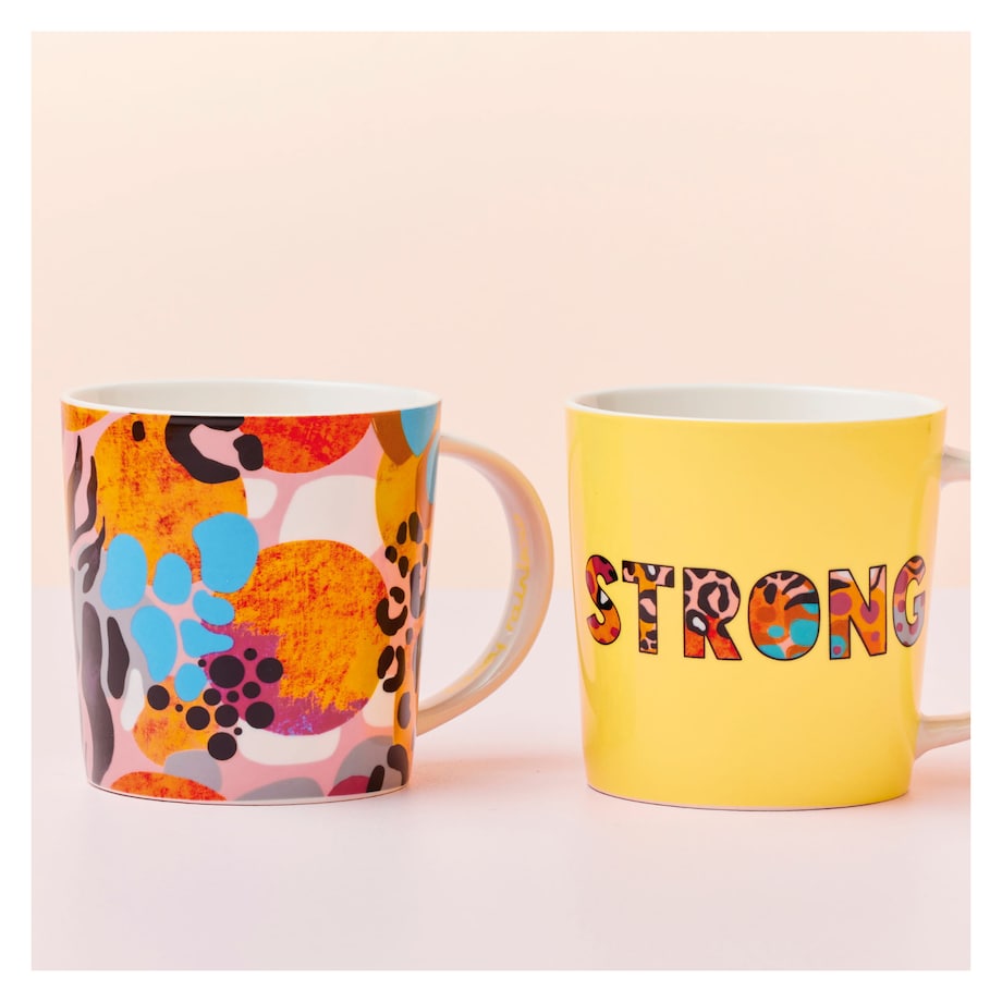 Zestaw 2 kubków Be Fierce, strong, 380 ml