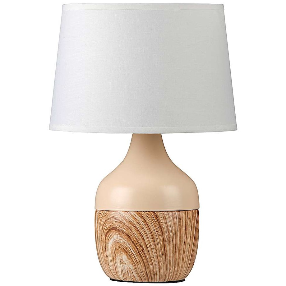 Stojąca LAMPA stołowa YVETTE 4370 Rabalux abażurowa LAMPKA biurkowa skandynawska drewno buk beżowa biała