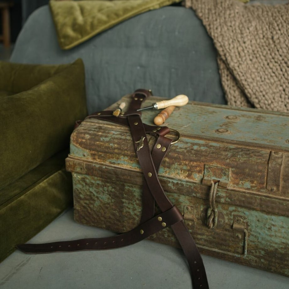 SZELKI NORWESKIE, SZELKI SKÓRZANE DLA PSA - ROZMIAR M