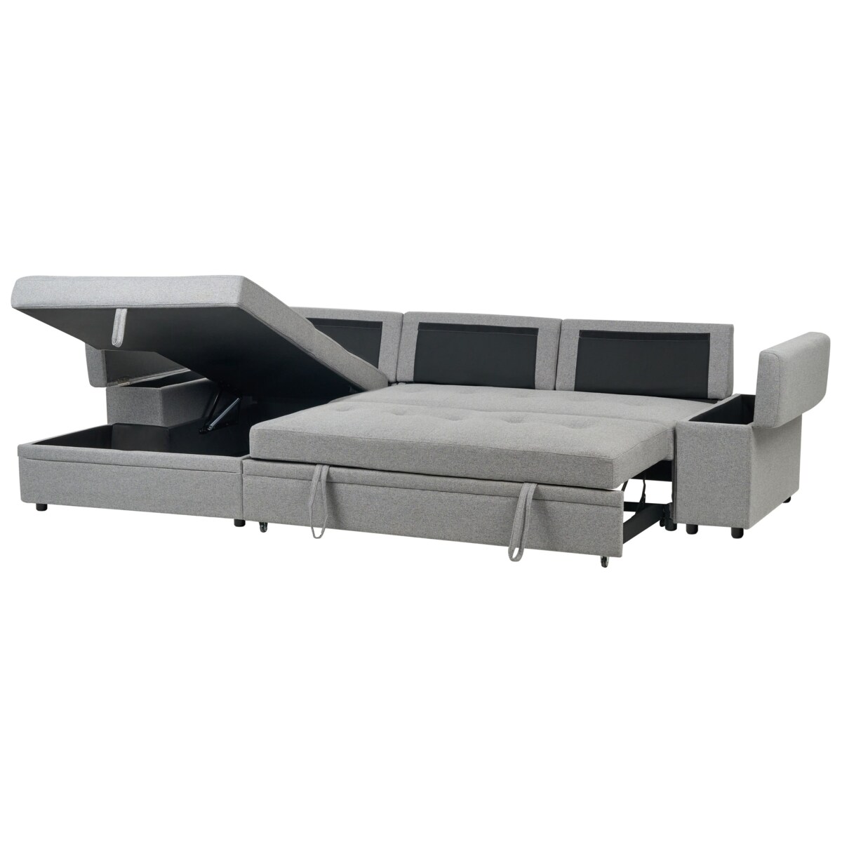 Sofa narożna prawostronna HRISEY Szary Prawostronny