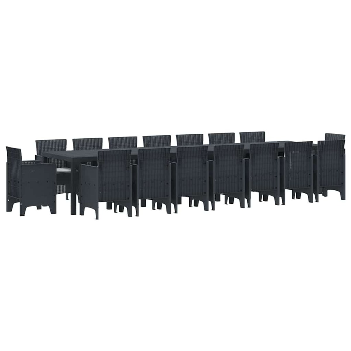 vidaXL Zestaw do jadalni w ogrodzie 17 pcs Antracyt Rattan Polt