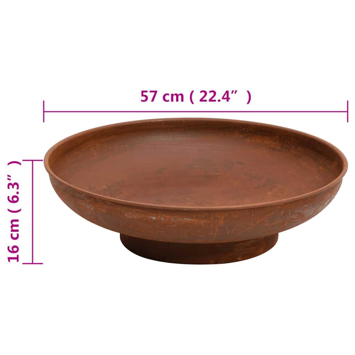 vidaXL Palenisko, 57 cm, stal