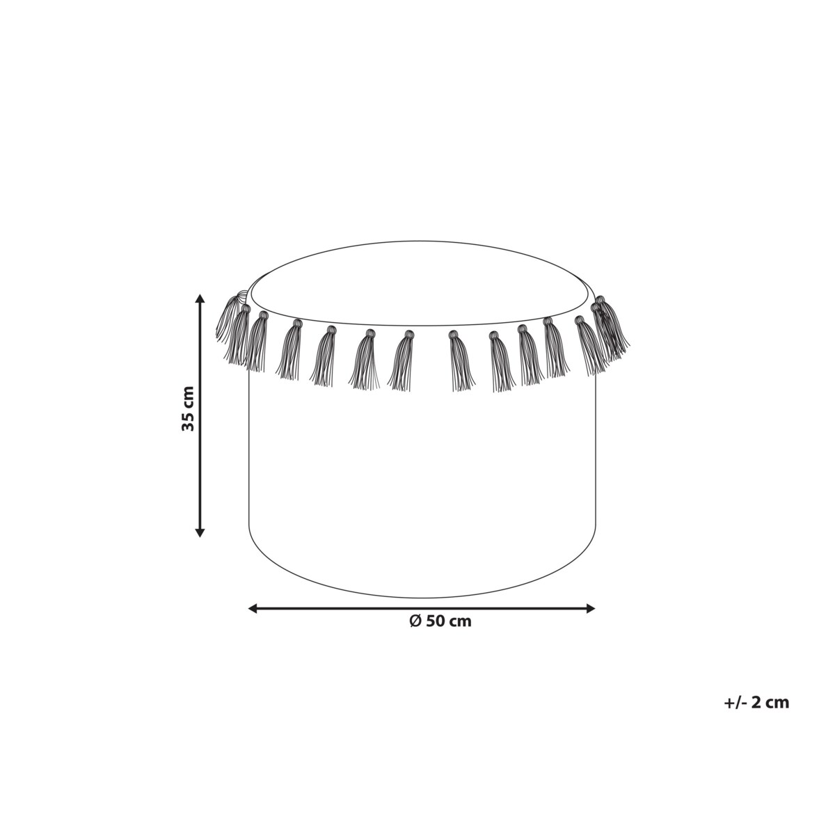 Puf pleciony 50 cm beżowy PIRAK