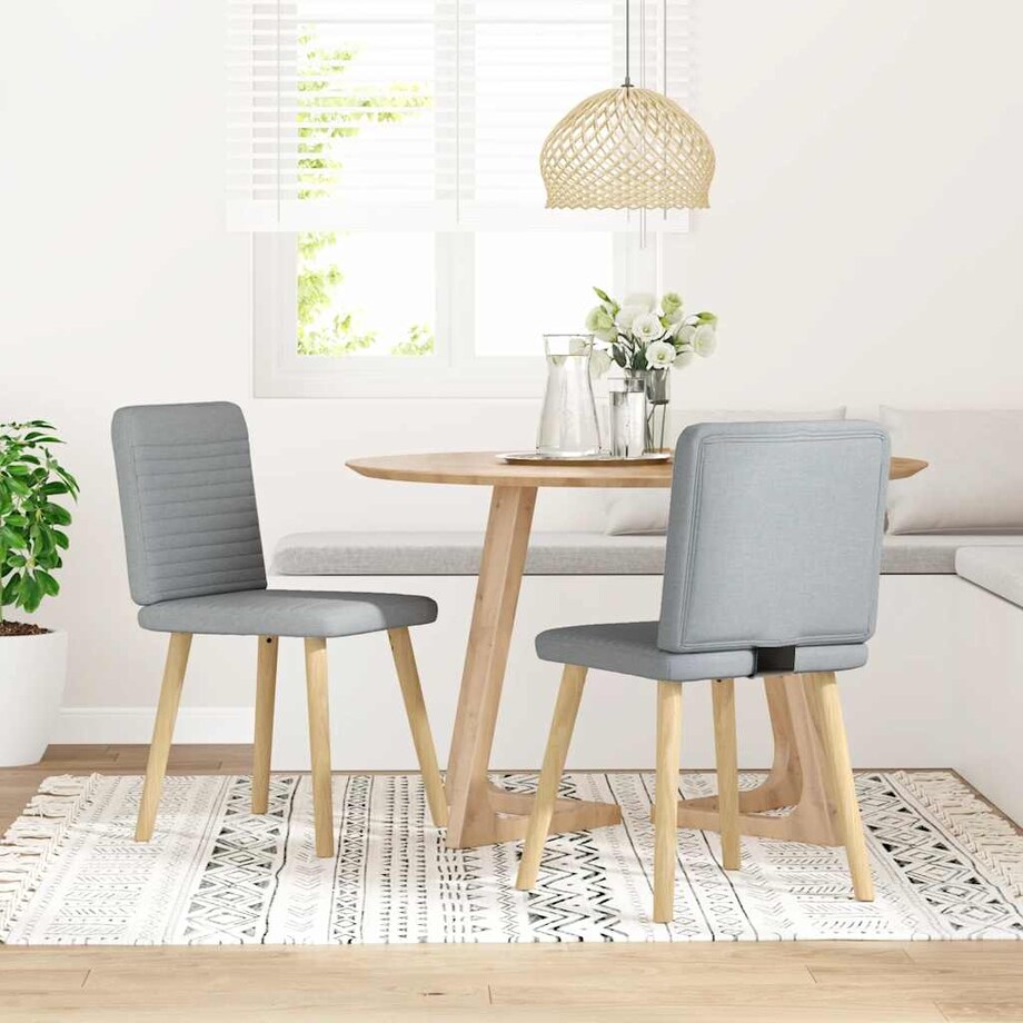 vidaXL Krzesła stołowe, 2 szt., jasnoszare, obite tkaniną