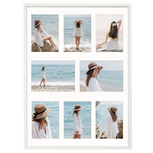 Ramka na zdjęcia 8 zdjęć 13x18 i 15x21 cm biała foto galeria 50x70 cm FRAMAI®