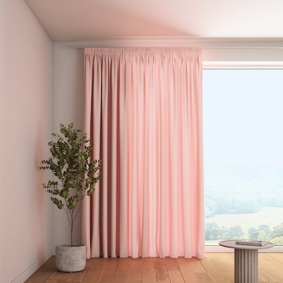 Zasłona na taśmie marszczącej 1 szt. 130x245 pudrowy róż