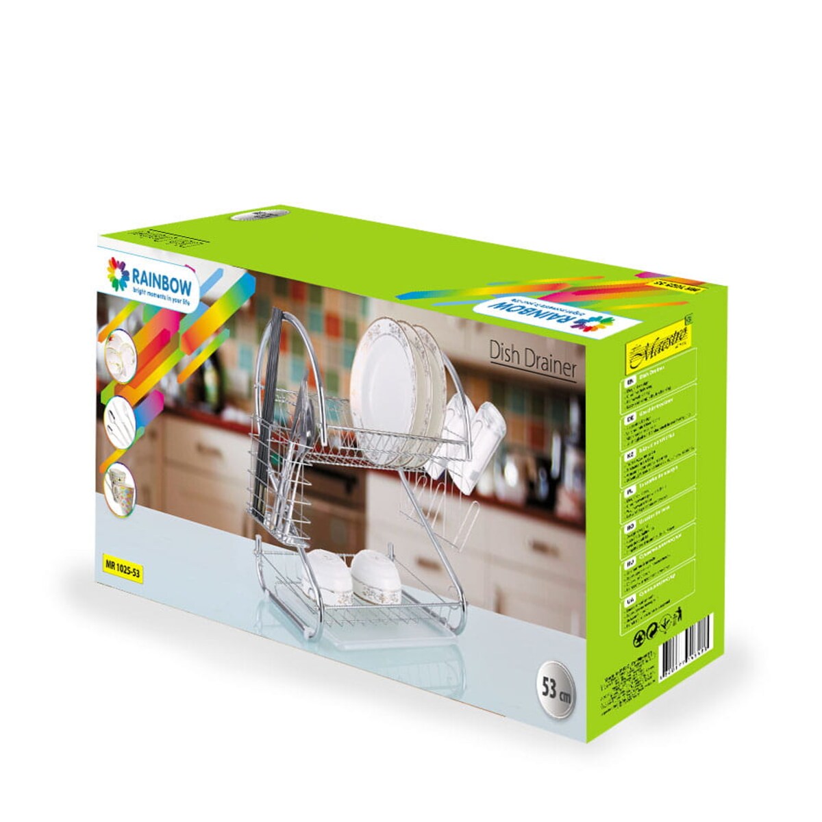 Suszarka do naczyń dwupoziomowa ociekacz na naczynia 38cm srebrna MAESTRO