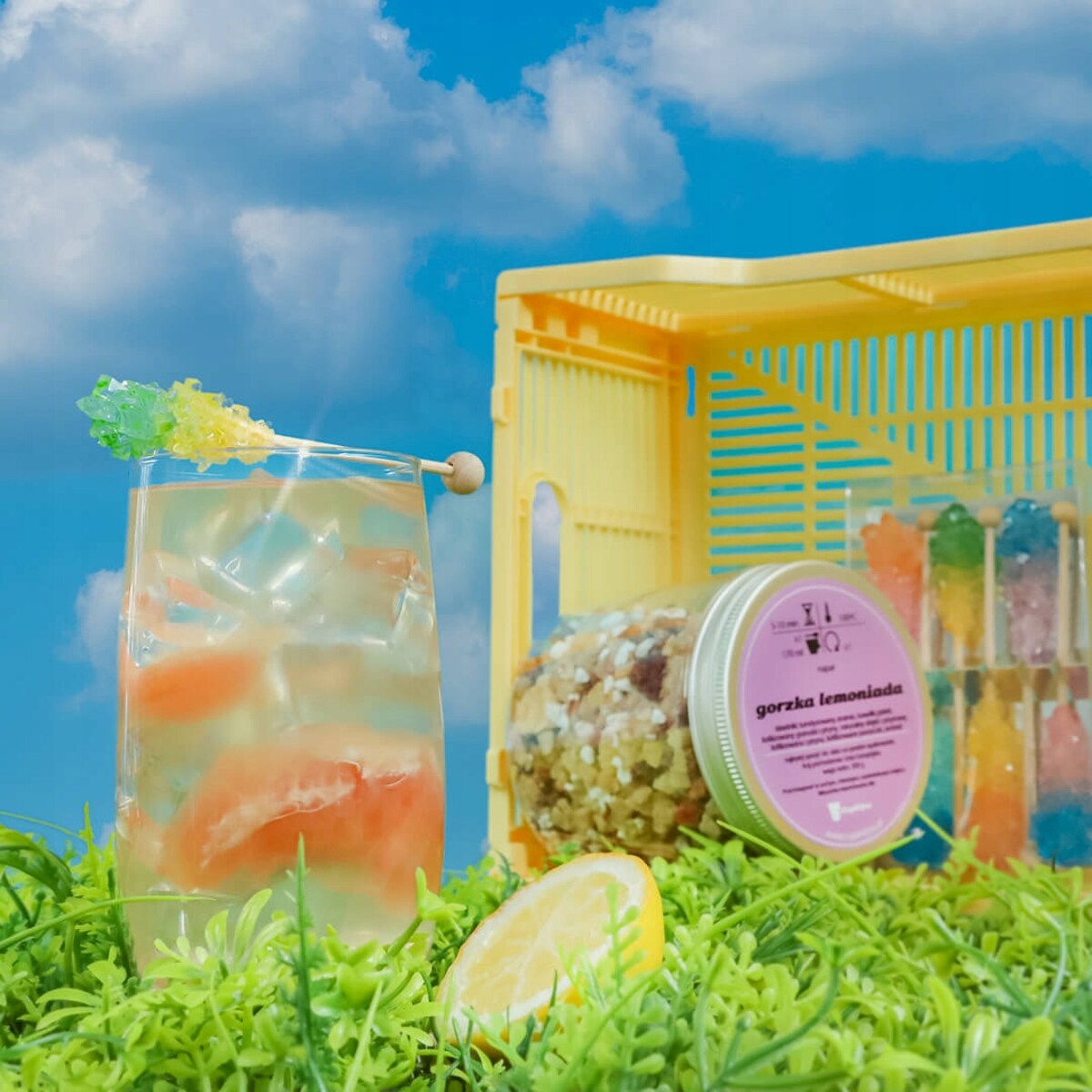 Herbata owocowa GORZKA LEMONIADA o lekko kwaśnym smaku lemoniady PREMIUM - herbata liściasta sypana mieszanka napar susz - gotowa na prezent upominek