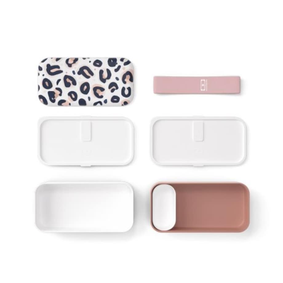 Lunchbox Bento Original Graphic pink Leopard Monbento