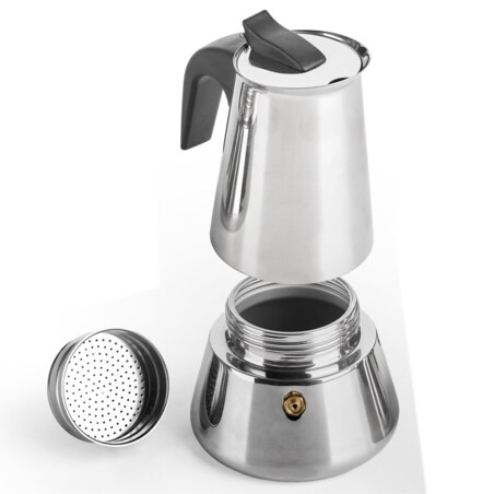 Kawiarka na indukcję TOMY ze stali nierdzewnej