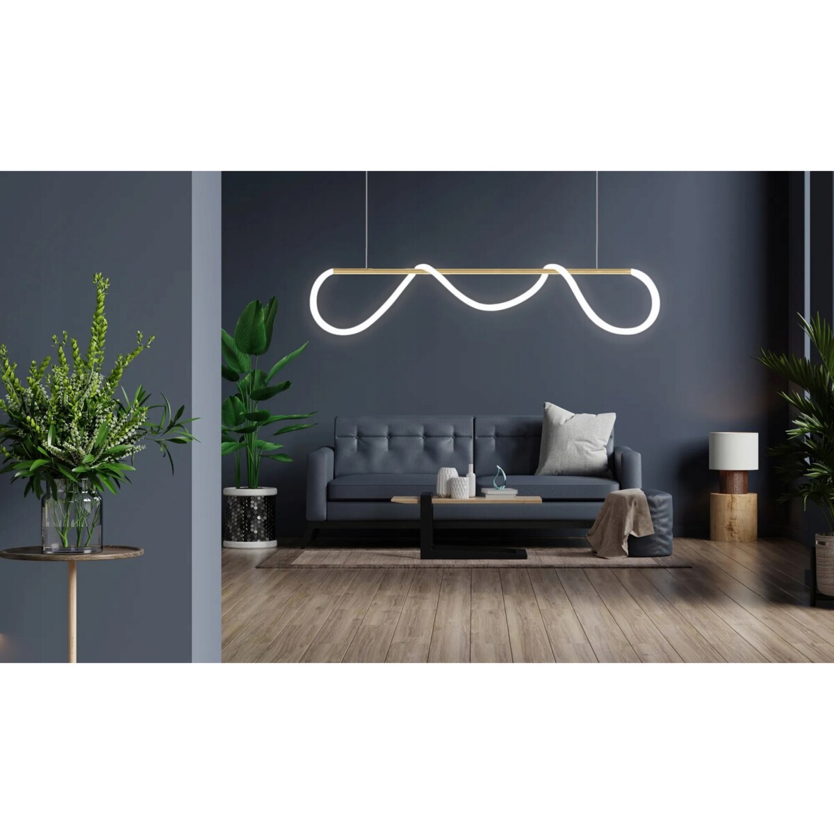 Lampa Sufitowa Wisząca Long Gold Lina Led