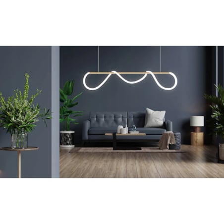 Lampa Sufitowa Wisząca Long Gold Lina Led