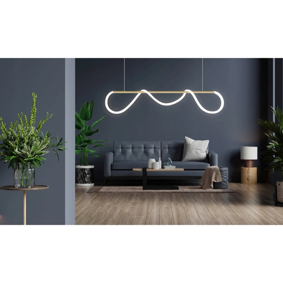 Lampa Sufitowa Wisząca Long Gold Lina Led