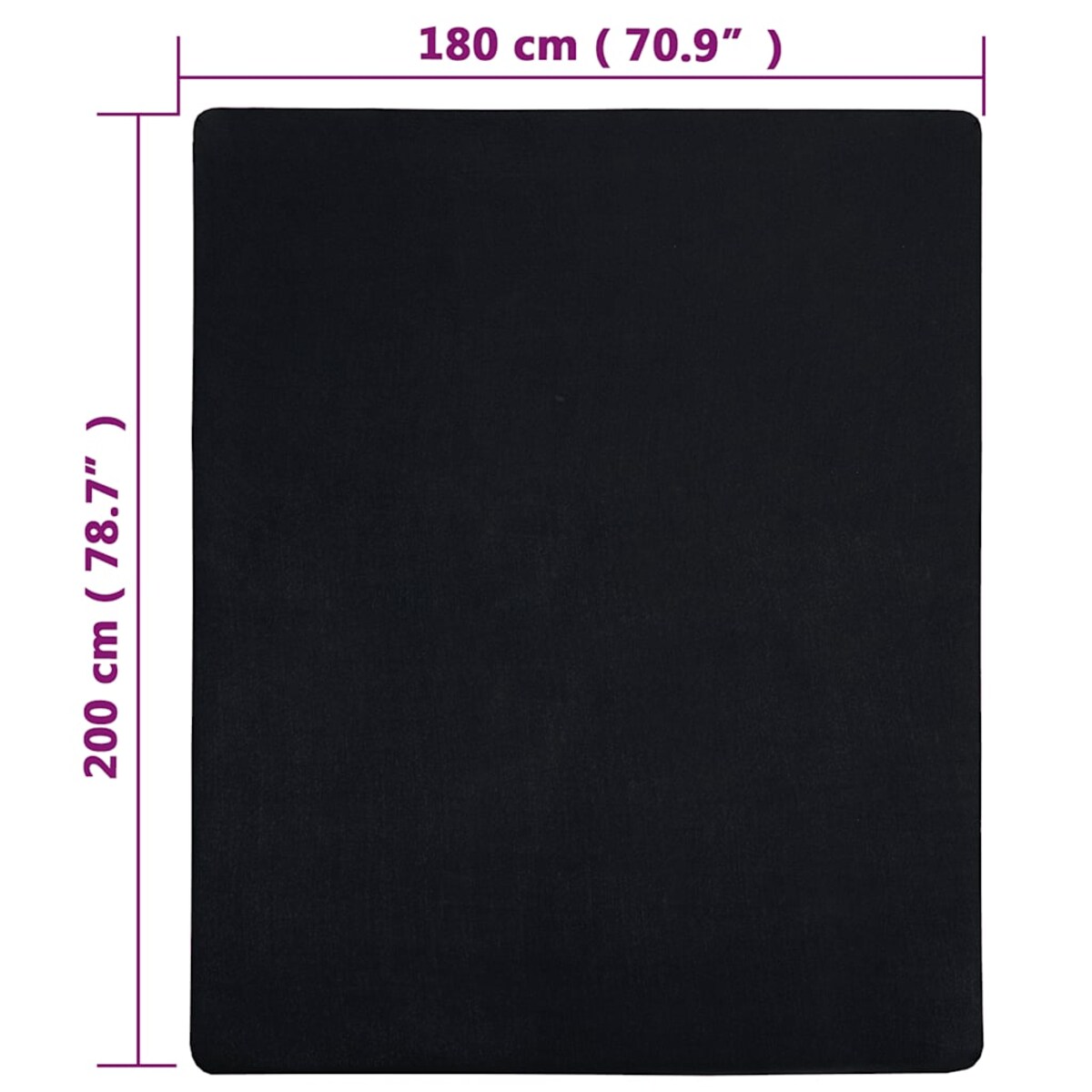 vidaXL Prześcieradła, 2 szt., czarne, 180x200 cm, dżersej bawełniany